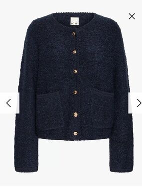 ICHI Cozy Cardigan with Gold Buttons
